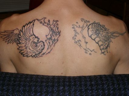Yin Yang Tattoo On Back